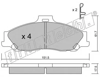 Комплект тормозных колодок, дисковый тормоз fri.tech. купить