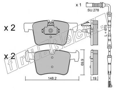 Комплект тормозных колодок, дисковый тормоз fri.tech. купить