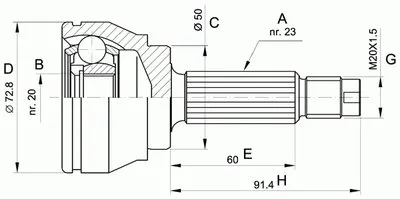 Шарнирный комплект, приводной вал SPIN OPEN PARTS купить