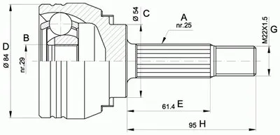 Шарнирный комплект, приводной вал SPIN OPEN PARTS купить