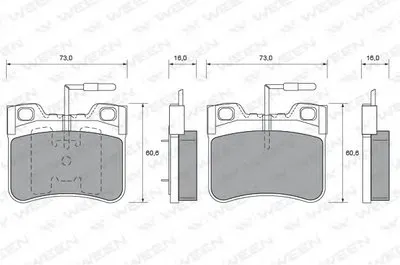 Комплект тормозных колодок, дисковый тормоз WEEN купить