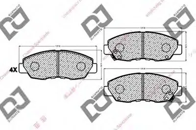 Комплект тормозных колодок, дисковый тормоз DJ PARTS купить