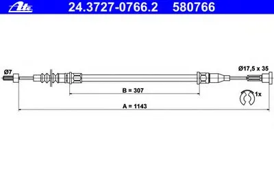 Трос, стояночная тормозная система ATE купить