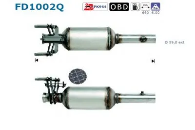 Сажевый / частичный фильтр, система выхлопа ОГ AS купить