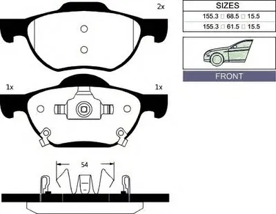 Комплект тормозных колодок, дисковый тормоз Front brake pads for HONDA ACCORD GOODWILL купить