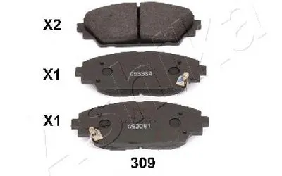 Комплект тормозных колодок, дисковый тормоз ASHIKA купить