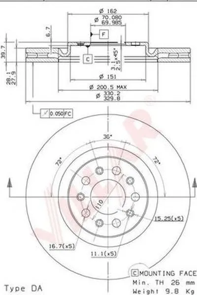 Тормозной диск VILLAR купить