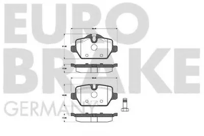 Комплект тормозных колодок, дисковый тормоз EUROBRAKE купить