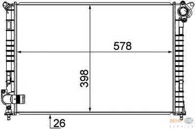 Радиатор, охлаждение двигателя BEHR HELLA SERVICE HELLA купить