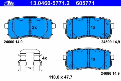 Комплект тормозных колодок, дисковый тормоз ATE купить