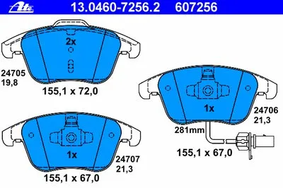 Комплект тормозных колодок, дисковый тормоз ATE купить