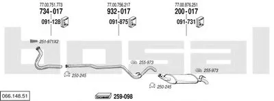 Система выпуска ОГ BOSAL купить