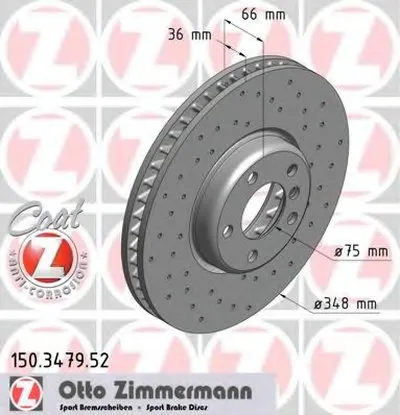 Тормозной диск SPORT BRAKE DISC COAT Z ZIMMERMANN купить