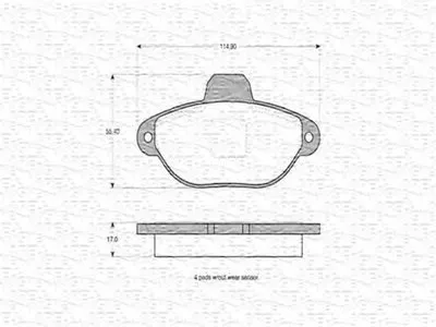 Комплект тормозных колодок, дисковый тормоз MAGNETI MARELLI купить