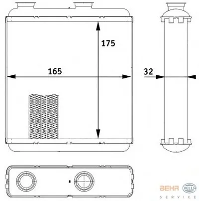 Теплообменник, отопление салона BEHR HELLA SERVICE купить