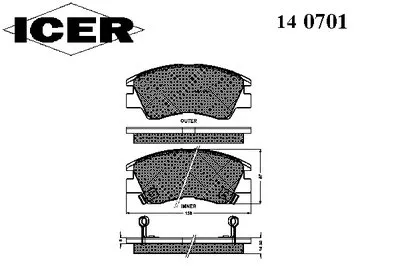 Комплект тормозных колодок, дисковый тормоз ICER купить