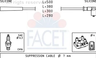 Комплект проводов зажигания FACET купить