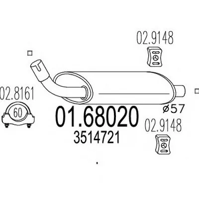 Глушитель выхлопных газов конечный MTS купить