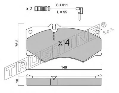 Комплект тормозных колодок, дисковый тормоз TRUSTING купить