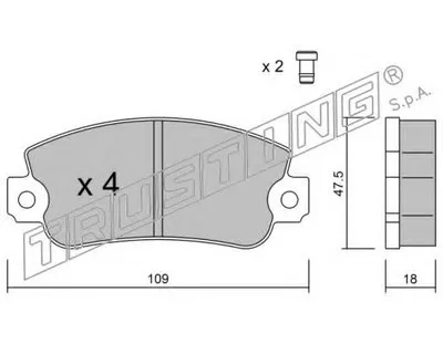 Комплект тормозных колодок, дисковый тормоз TRUSTING купить