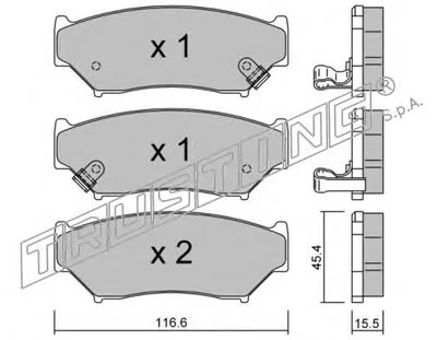 Комплект тормозных колодок, дисковый тормоз TRUSTING купить