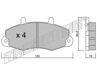 Комплект тормозных колодок, дисковый тормоз TRUSTING купить