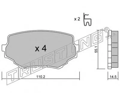 Комплект тормозных колодок, дисковый тормоз TRUSTING купить