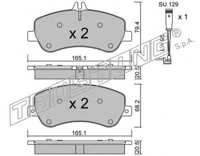 Комплект тормозных колодок, дисковый тормоз TRUSTING купить