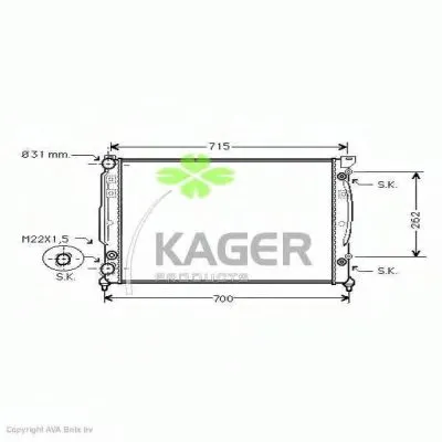 Радиатор, охлаждение двигателя KAGER купить