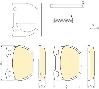 Комплект тормозных колодок, дисковый тормоз GIRLING купить