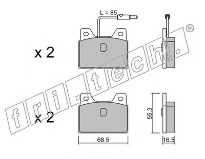 Комплект тормозных колодок, дисковый тормоз fri.tech. купить