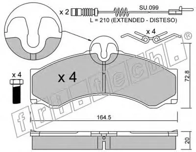 Комплект тормозных колодок, дисковый тормоз fri.tech. купить