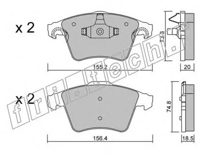Комплект тормозных колодок, дисковый тормоз fri.tech. купить