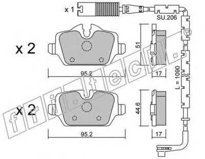 Комплект тормозных колодок, дисковый тормоз fri.tech. купить
