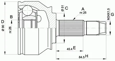 Шарнирный комплект, приводной вал SPIN OPEN PARTS купить