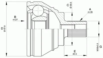 Шарнирный комплект, приводной вал SPIN OPEN PARTS купить
