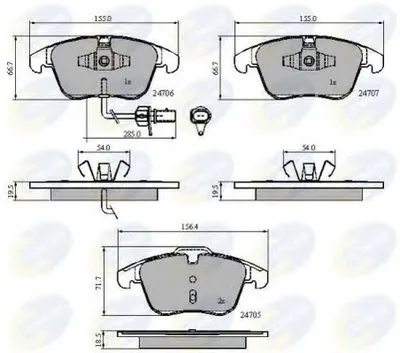 Комплект тормозных колодок, дисковый тормоз Comline COMLINE купить