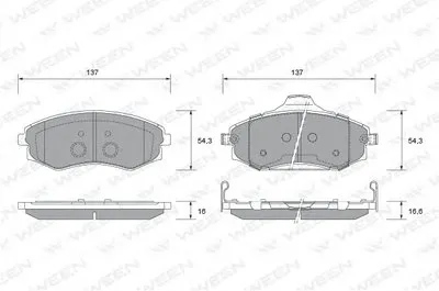 Комплект тормозных колодок, дисковый тормоз WEEN купить