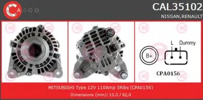 Генератор GENUINE SERIES CASCO купить