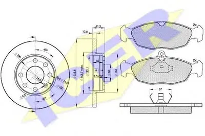 Комплект тормозов, дисковый тормозной механизм ICER купить