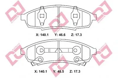 Комплект тормозных колодок, дисковый тормоз DJ PARTS купить