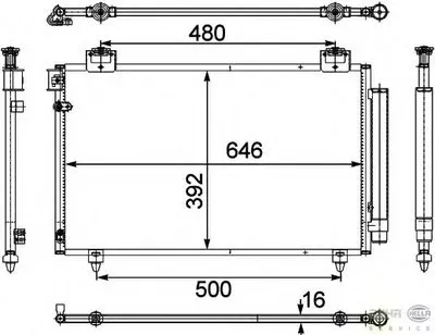 Конденсатор, кондиционер BEHR HELLA SERVICE HELLA купить
