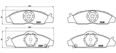 Комплект тормозных колодок, дисковый тормоз BREMBO купить
