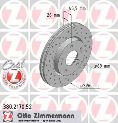 Тормозной диск SPORT BRAKE DISC COAT Z ZIMMERMANN купить