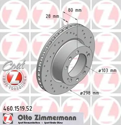 Тормозной диск SPORT BRAKE DISC COAT Z ZIMMERMANN купить