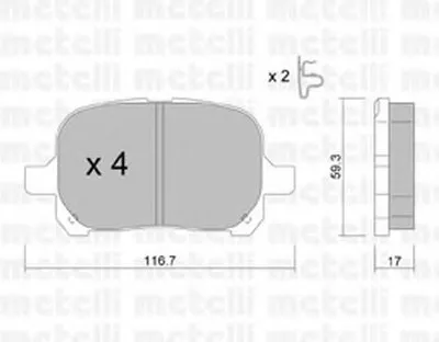 Комплект тормозных колодок, дисковый тормоз METELLI купить