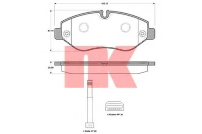 Комплект тормозных колодок, дисковый тормоз NK купить