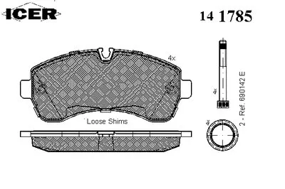 Комплект тормозных колодок, дисковый тормоз ICER купить