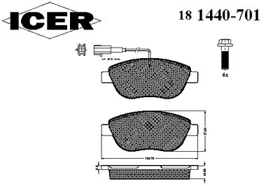 Комплект тормозных колодок, дисковый тормоз ICER купить