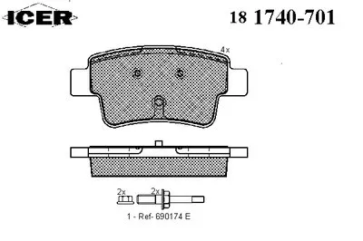 Комплект тормозных колодок, дисковый тормоз ICER купить
